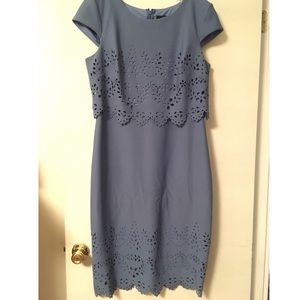 Blue Lace Cutout Dress